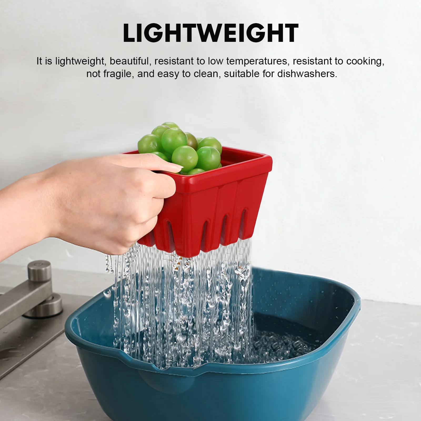 

3Pcs Fruit Drain Baskets Modern Kitchen Fruit Bowls Compact Stackable Drying Storage Containers for Strawberry Grape Vegetable