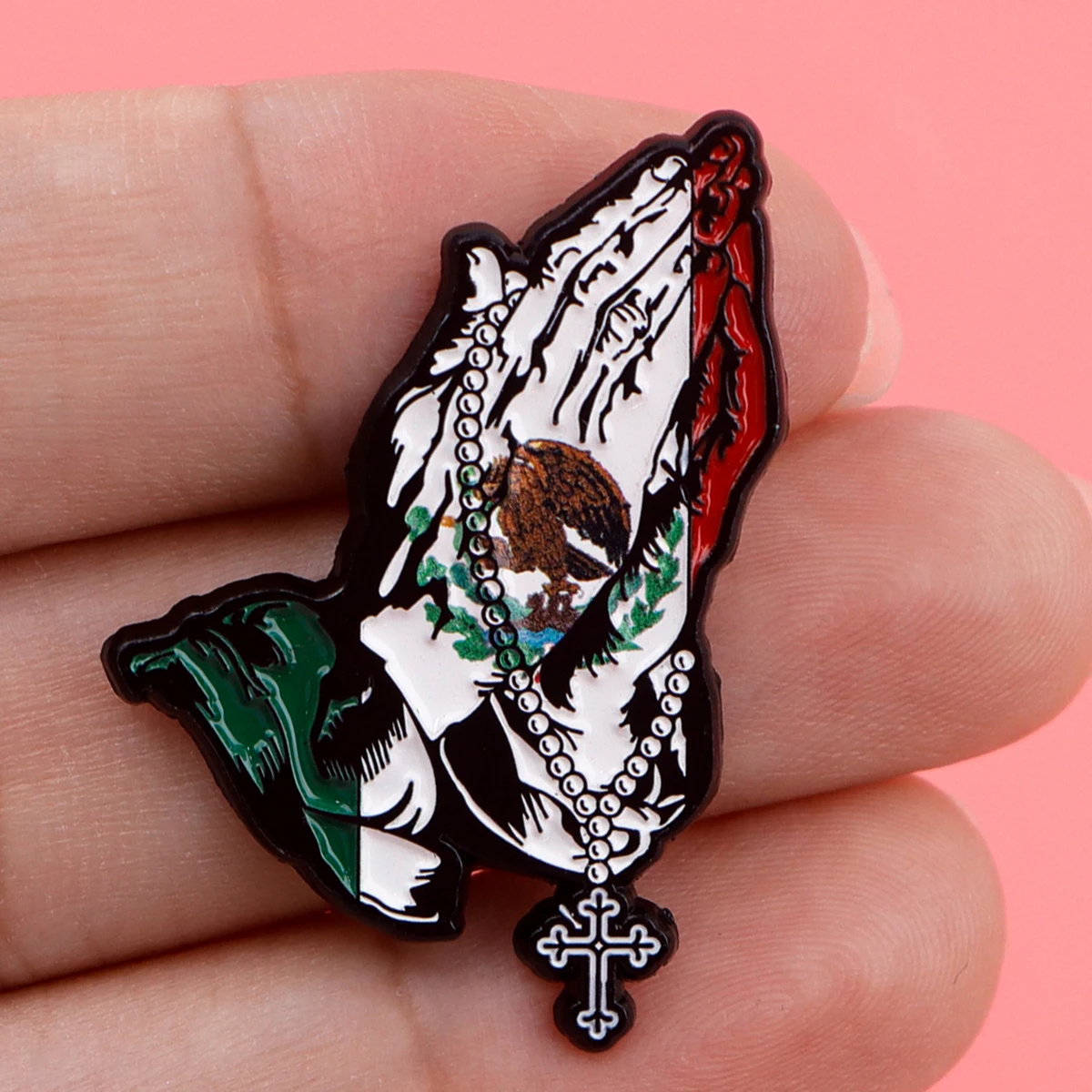 Mexican Flag Prayer Hard Enamel Pins Woman Men Badge Backpack Collar Lapel Collection Jewelry