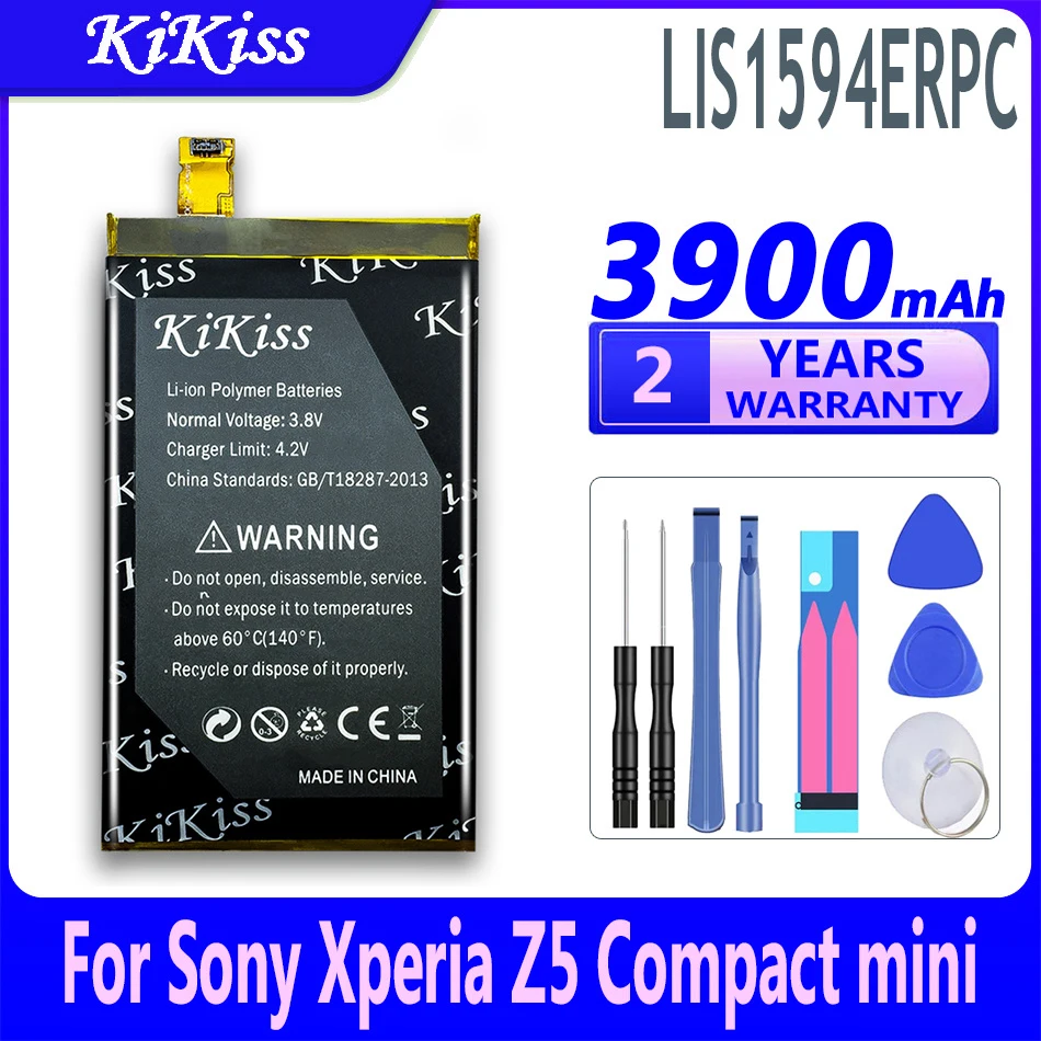 KiKiss 3900mAh Li-ion Polymer Mobile Phone Battery For Sony Xperia Z5 Compact Z5C Z5 Mini E5823 Z5C E6883 E6653 E65 LIS1594ERPC