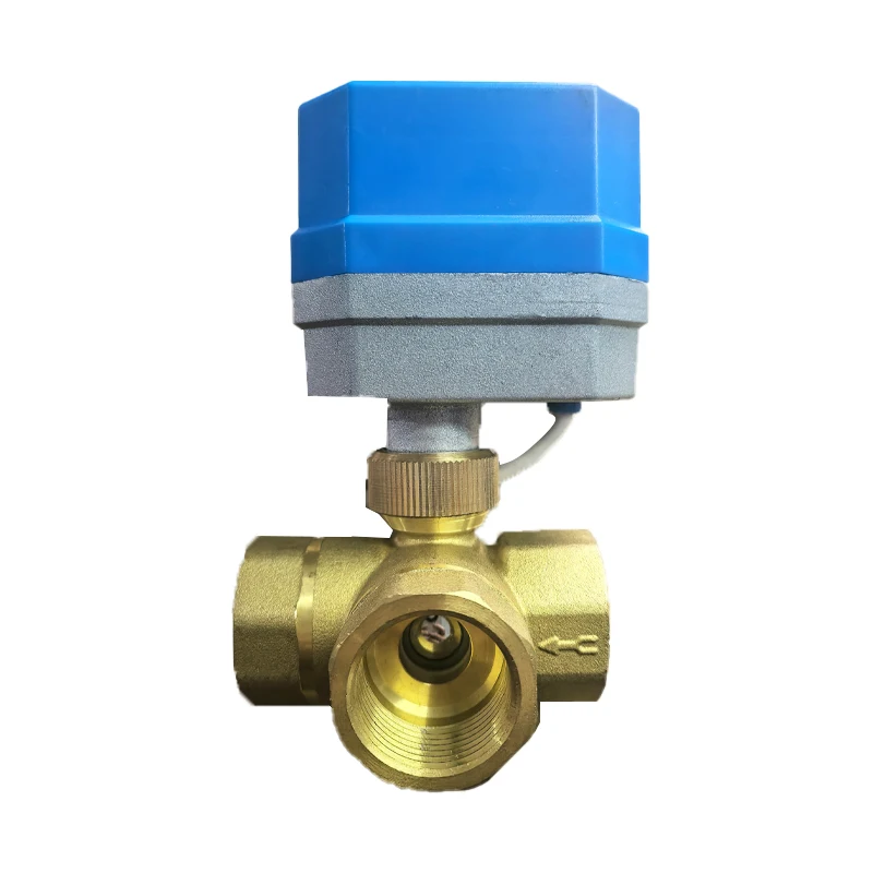 Válvula de esfera motorizada de latão 220V 24V 3 fios 2 controle atuador de válvula elétrica OEM para mídia de água