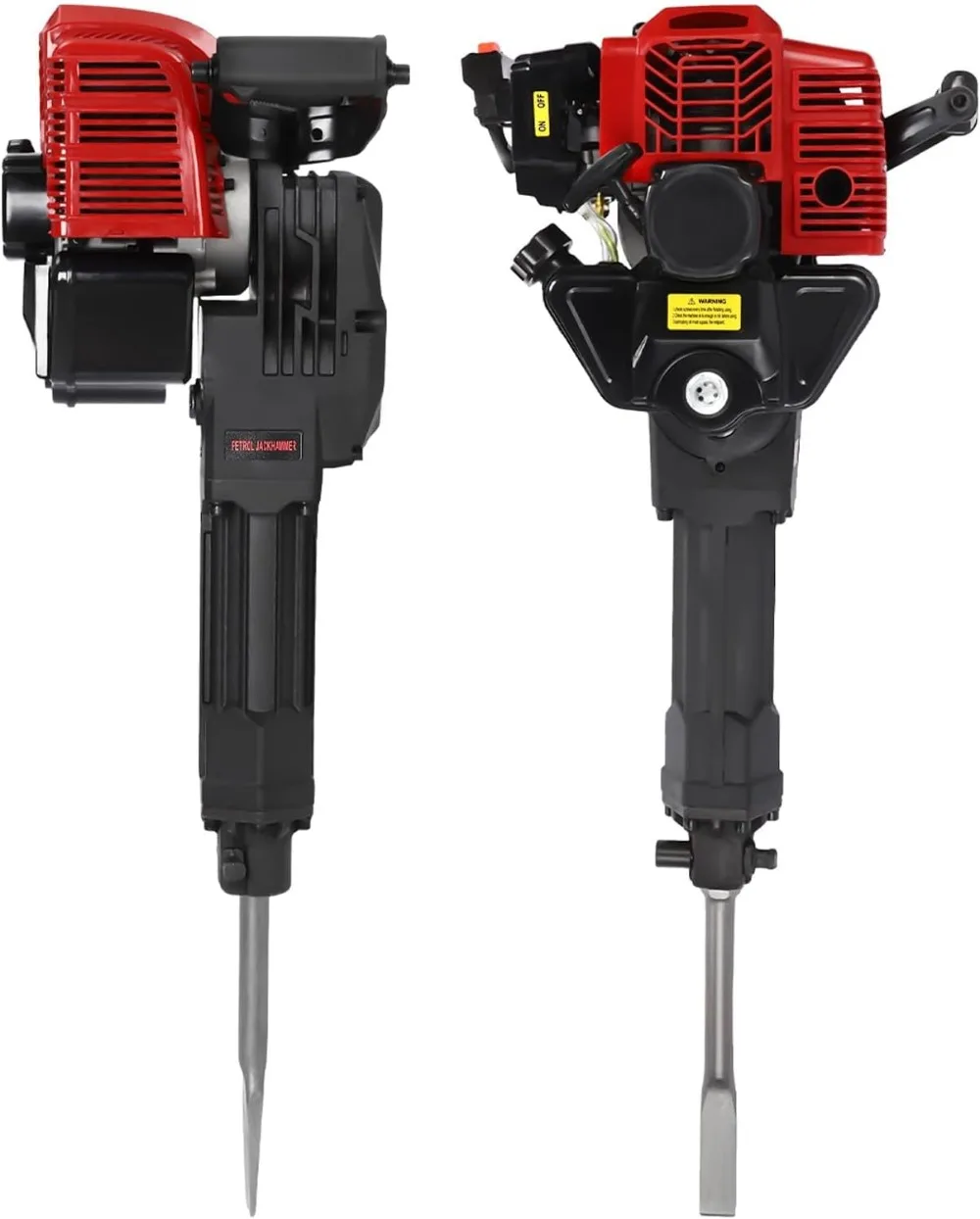 

52CC Gas Jack Hammer with 2 Chisel, 2 Stroke Gas Powered Petrol Demolition Jack Hammer, Portable Excavator Garden Tree Digger