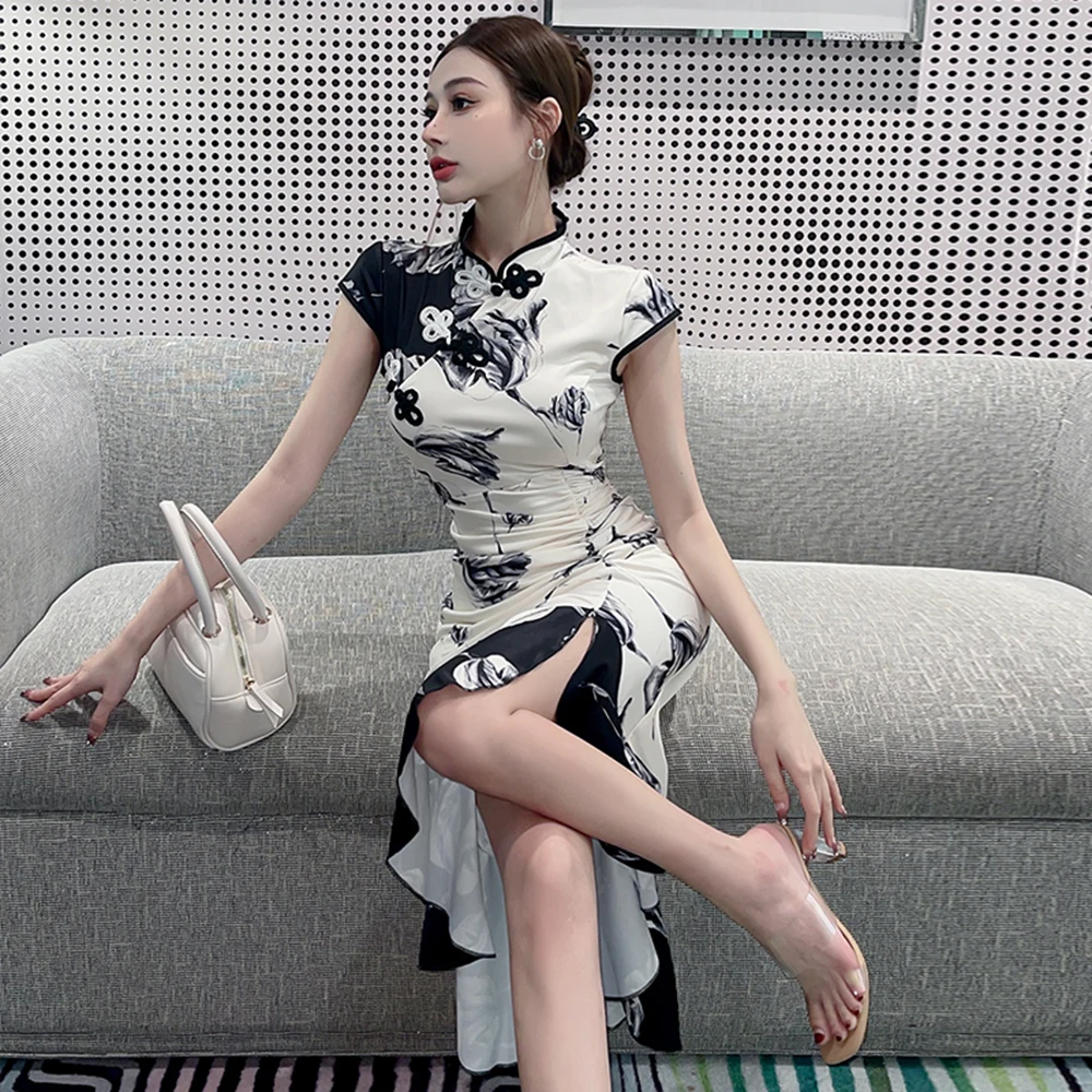 Girl Vintage Oriental Dress Chinese Dress Vintage Sexy Sleeveless Female  Qipao Classic Elegant Mandarin Collar Long Cheongsam Skinny Split Vestidos  Mujer AliExpress 200000345