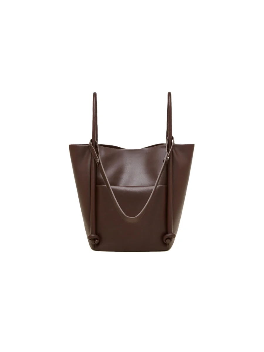 

Модная сумка-ведро из полиморфической натуральной кожи, простая однотонная женская сумка из мягкой воловьей кожи, сумка для покупок на плечо