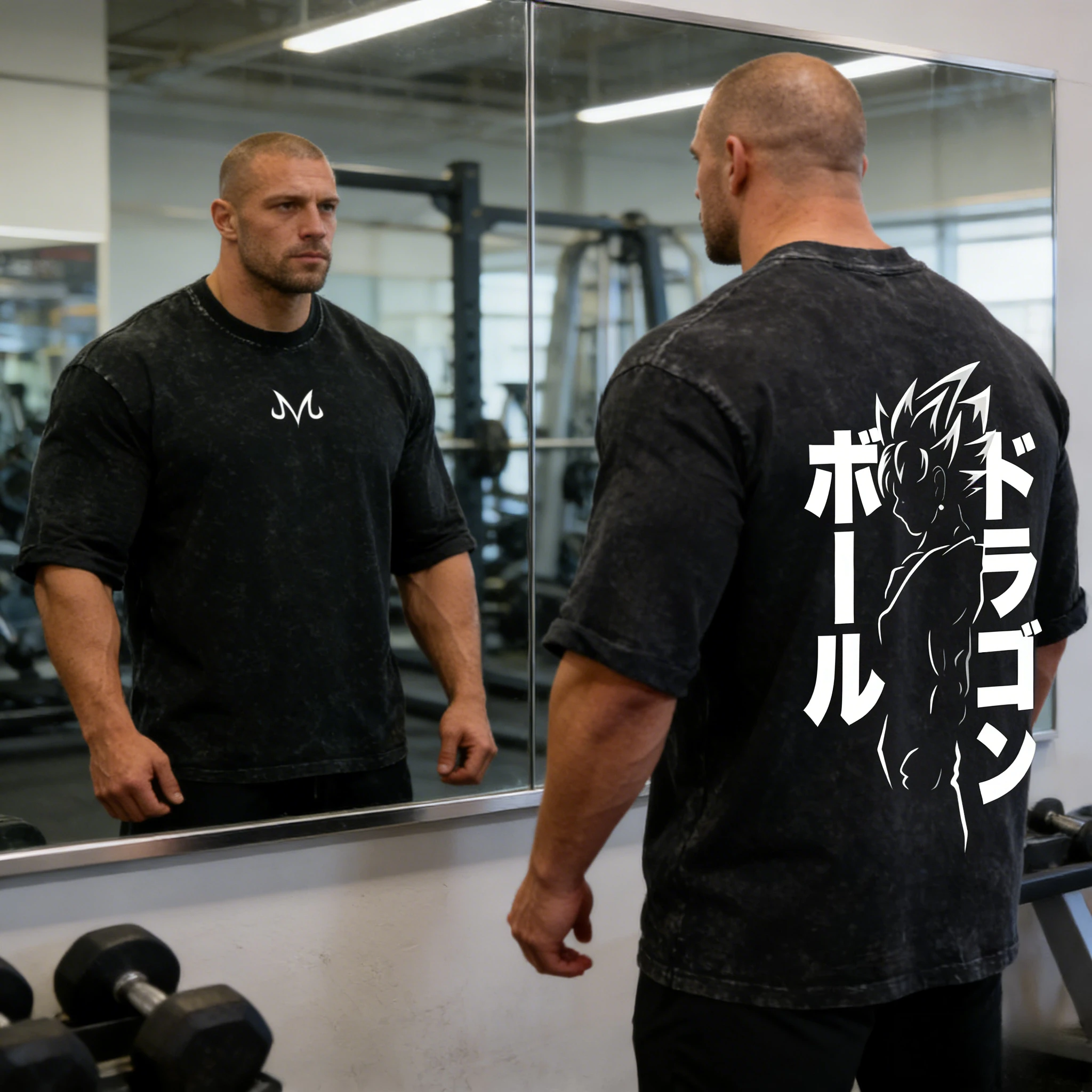 2026 Sommer Dragon Ball Retro Gym T-Shirt 100% Baumwolle Gewaschen Oversized Goku Majin Print Fitness Workout Streetwear für Unisex
