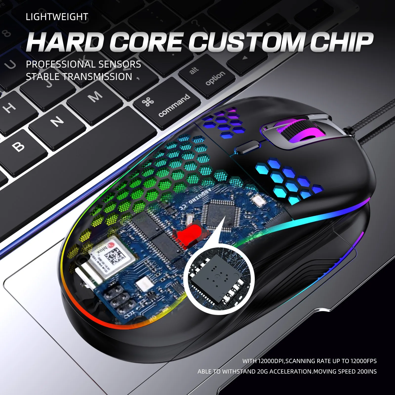 USB 유선 게임용 마우스 기계식 마우스 USB 빛나는 빛 마우스 노트북 PC 컴퓨터 게임용 조정 가능한 광학 게이머 마우스