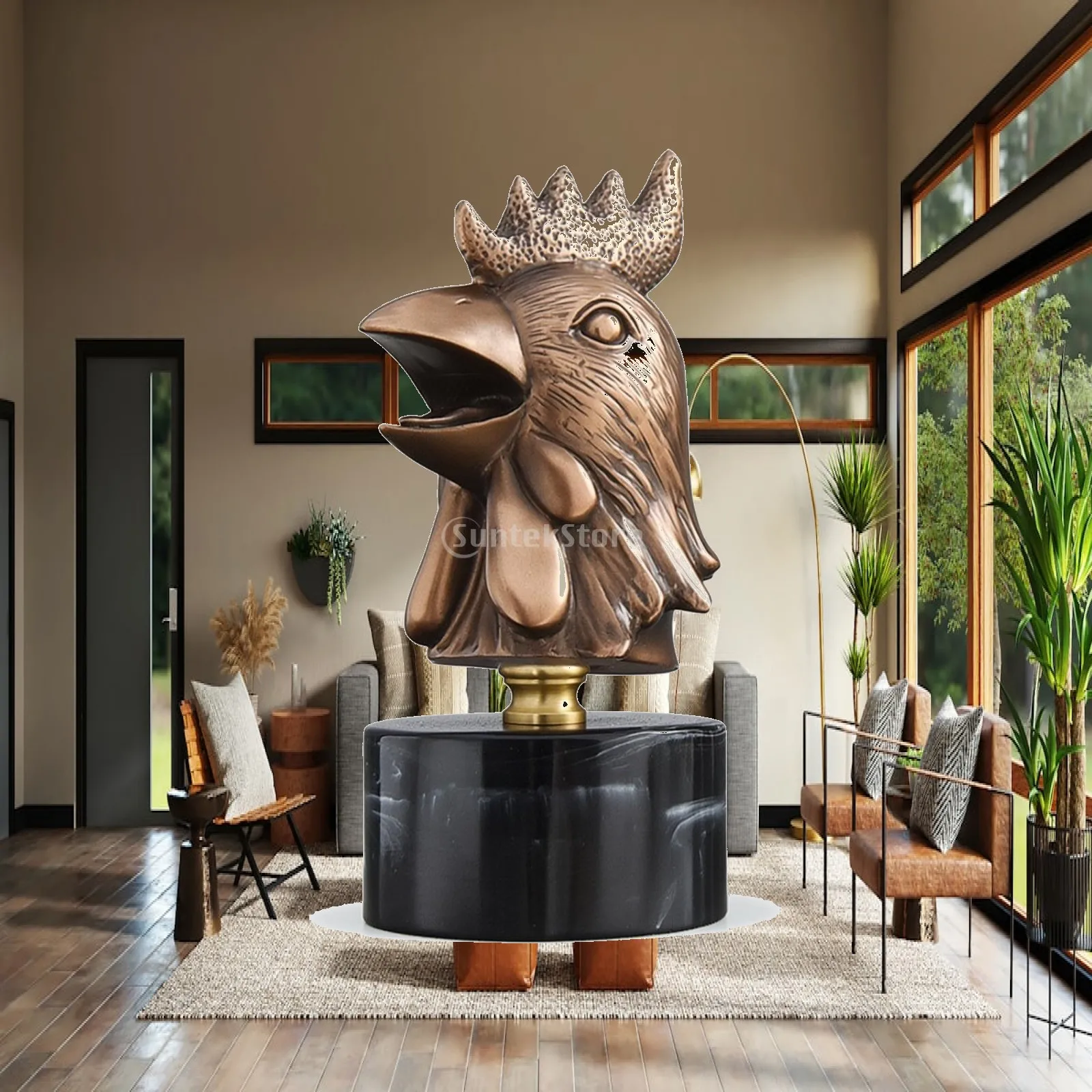 Décoration Murale Têtes d'Animaux pour Vitrine, Art Moderne en Résine, Crâne Décoratif pour Salon