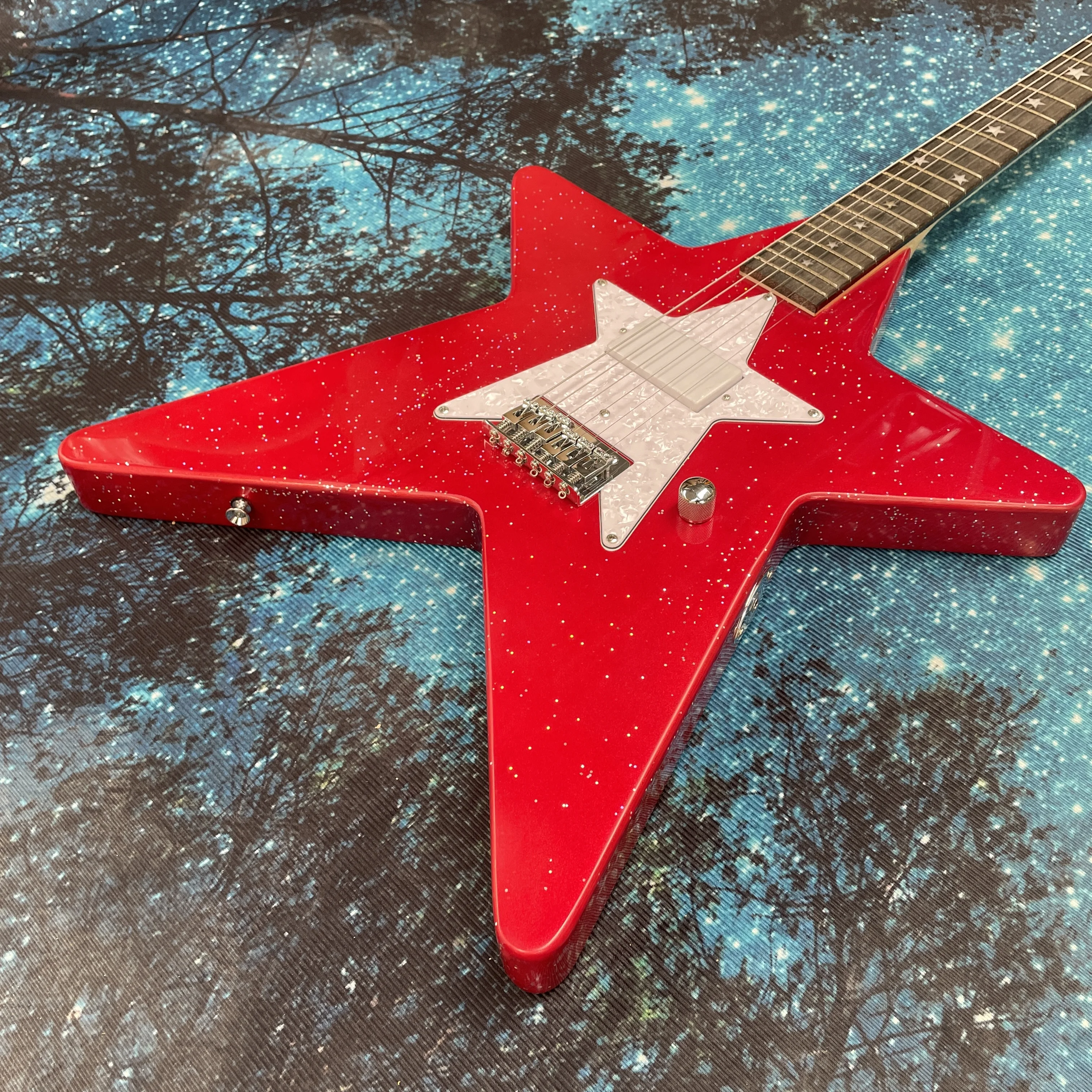 Five-pointed star electric guitar, rosewood fingerboard guitars, single-coil pickup electric guitarra