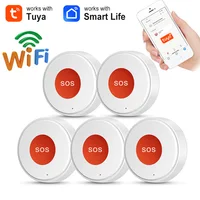 Tuya WiFi SOS botón una tecla alarma de seguridad inalámbrica de emergencia dispositivo de pánico para niños mayores seguridad en el hogar aplicación remota Smart Life