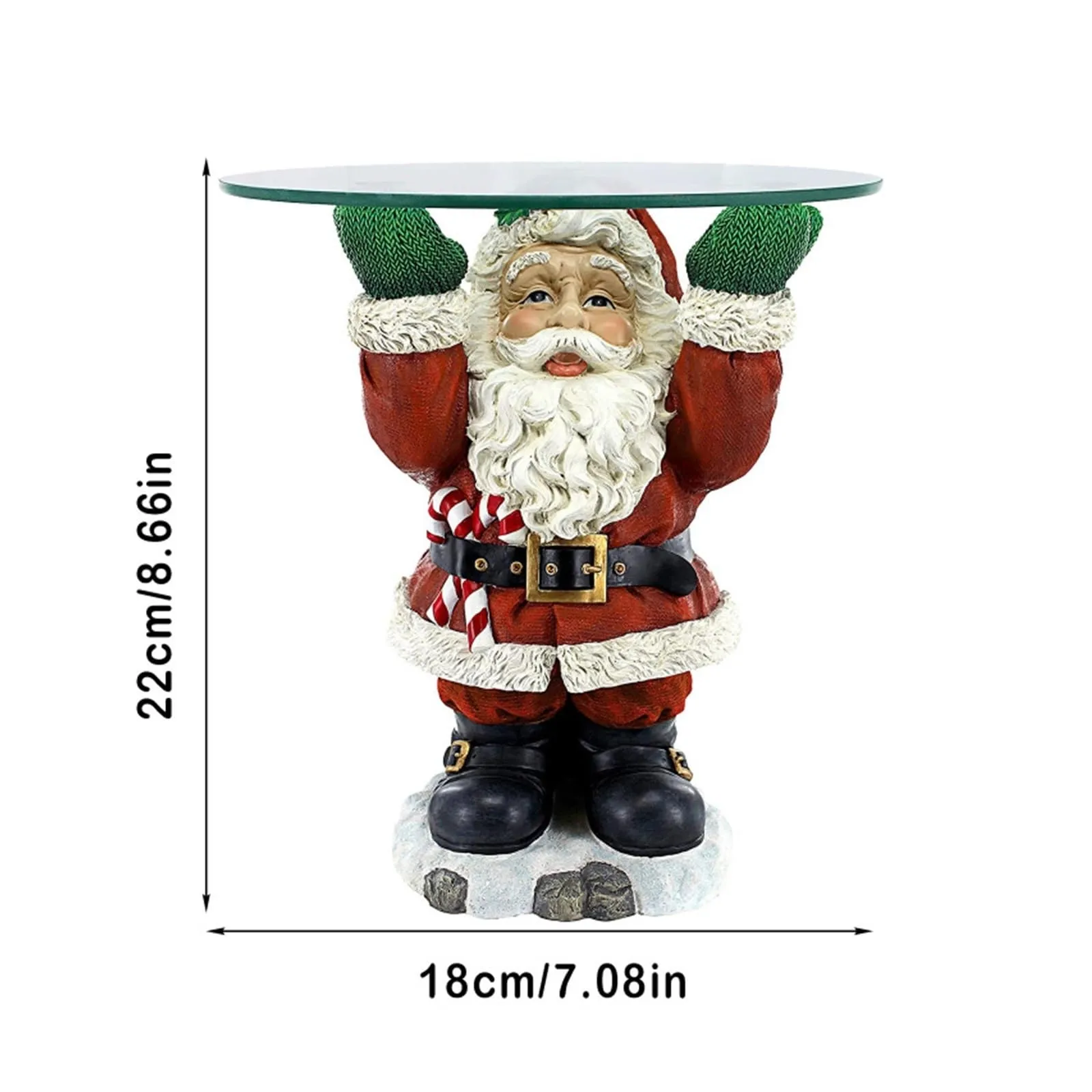 2024 New Santa Claus Waiter Tray Sculpture Resin Crafts Ornament Home Desktop Decoration Ornament