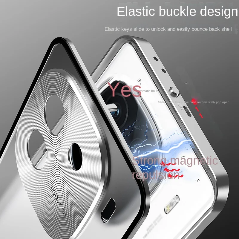 Premium Acrylic&Metal Border Detachable Back Cover For vivo iQOO 12 Pro Military shockproof Case 6.78 inch For vivo iQOO12 Pro