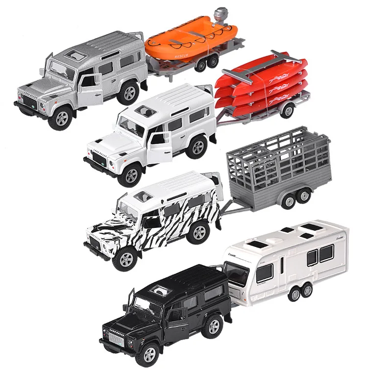 Hot Sale 1:36 Alloy Pull Back RV Trailer Model,Rescue Trailer Model,Pickup Trailer RV Toys,Children's Car Toys,Free Shipping