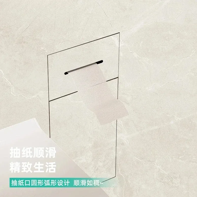 Stainless Steel Recessed Niche Wall Mount Toilet Tissue Box Hidden Bathroom  Embedded Wall Paper Holder Trash Can for Washroom - view 3