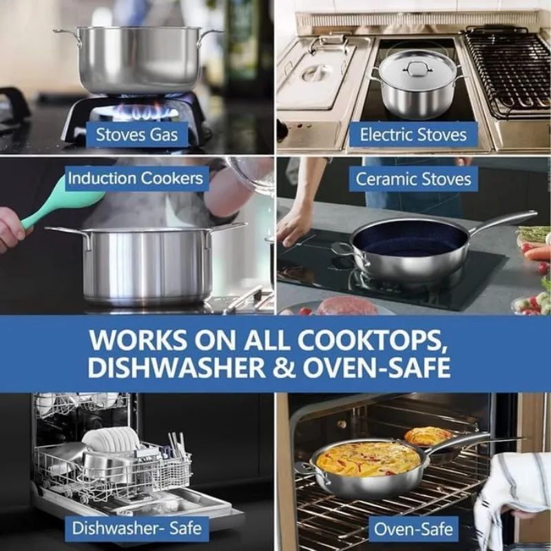 Cookware Set, Healthy   Ceramic Coating, Heavy-Duty   Construction,  kitchen  cooking pot  Cooking Appliances