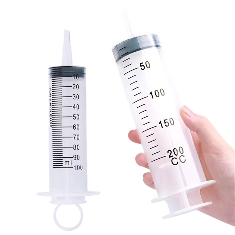 100-500ml Plastic Hydroponics Nutrient Scale Measuring Syringe for Liquid Pump Measuring, Watering Plants, Feeding Pets