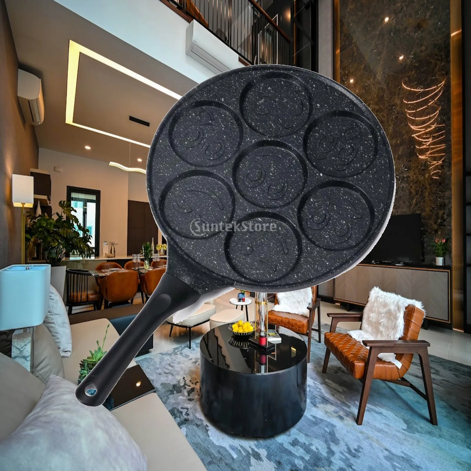 Nonstick Pancake Pan with Maifan Stone Coating for Gas Electric Induction Cooktop Flat Crepe Skillet