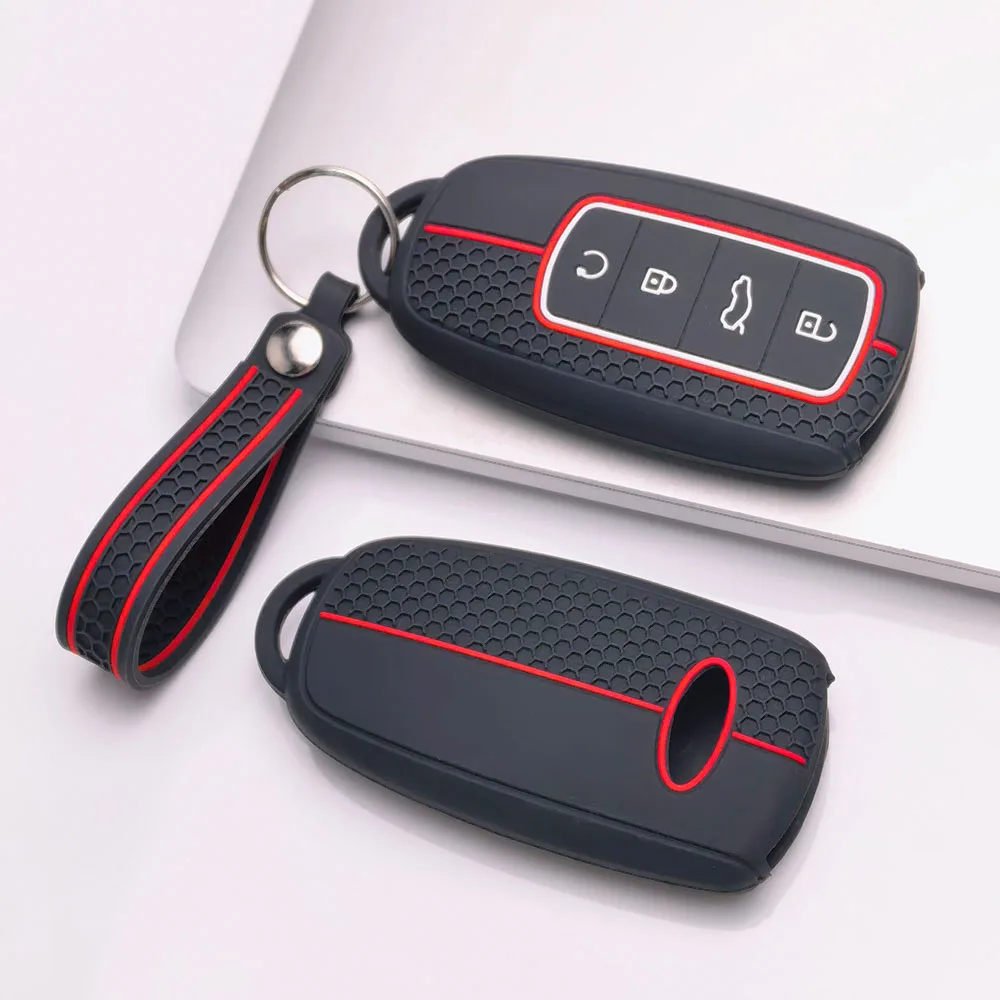 3 Button Silicone Car Key Cover Keychain Fit Chery Tiggo 7 Pro 8 Pro 8 PLUS Arrizo 5 Key Protector Holder