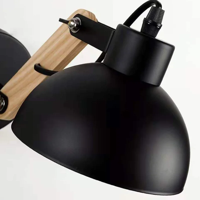Nordic Robotic Arm Style Wall Lamp Iron Material Wood Bracket Adjustable Desk Sconce Light E27 Bulb Hotel Decoration LED Lustres view 6