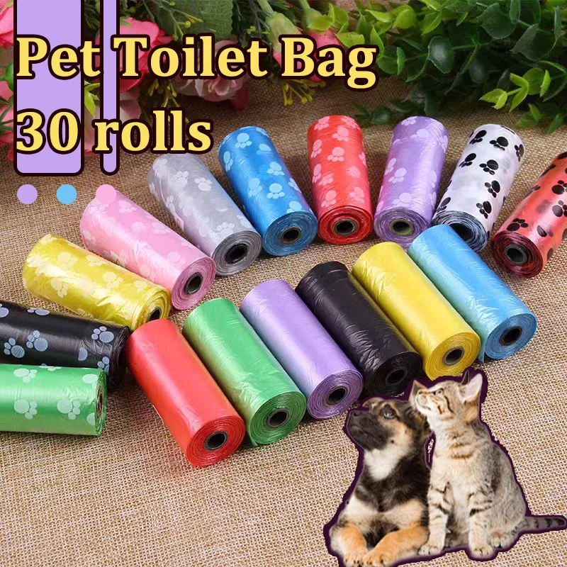 30 Rolls Dog Poop Bag Outdoor Cleaning Poop Bag Outdoor Clean Pets Supplies for Dog 15Bags/Roll Refill Garbage Bag Pet Supplies