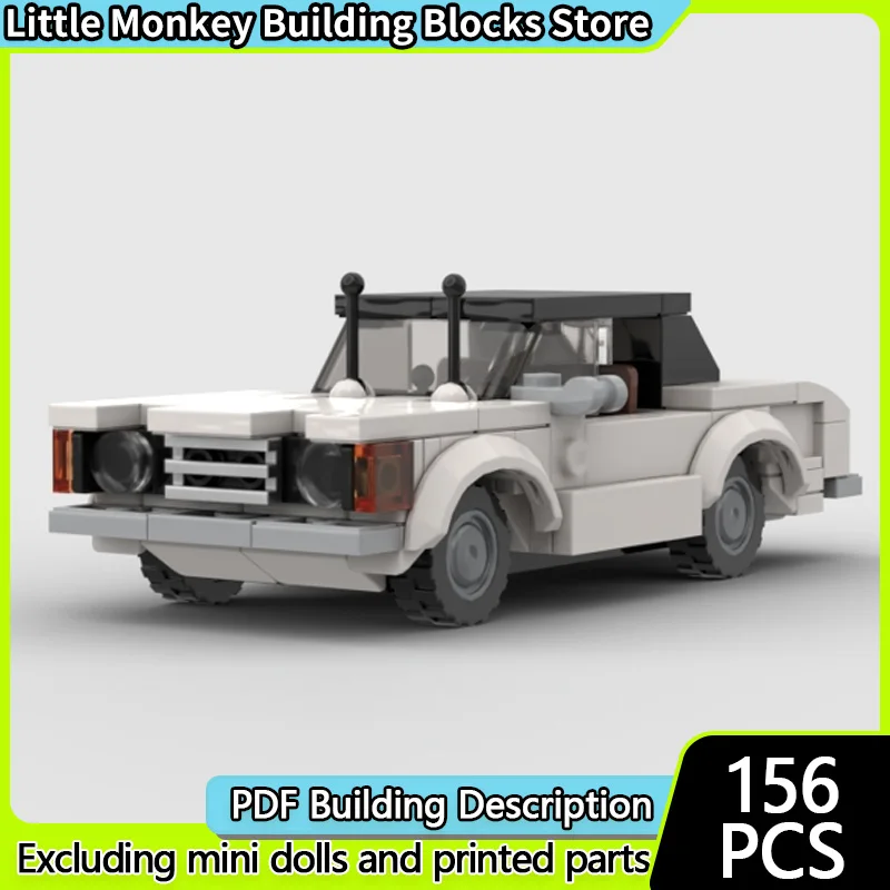 Schnelles Rennwagen-Modell MOC Bausteine Retro Europäische Limousine Modulare Technologie Kinder Urlaubsgeschenke Montage-Spielzeug-Set