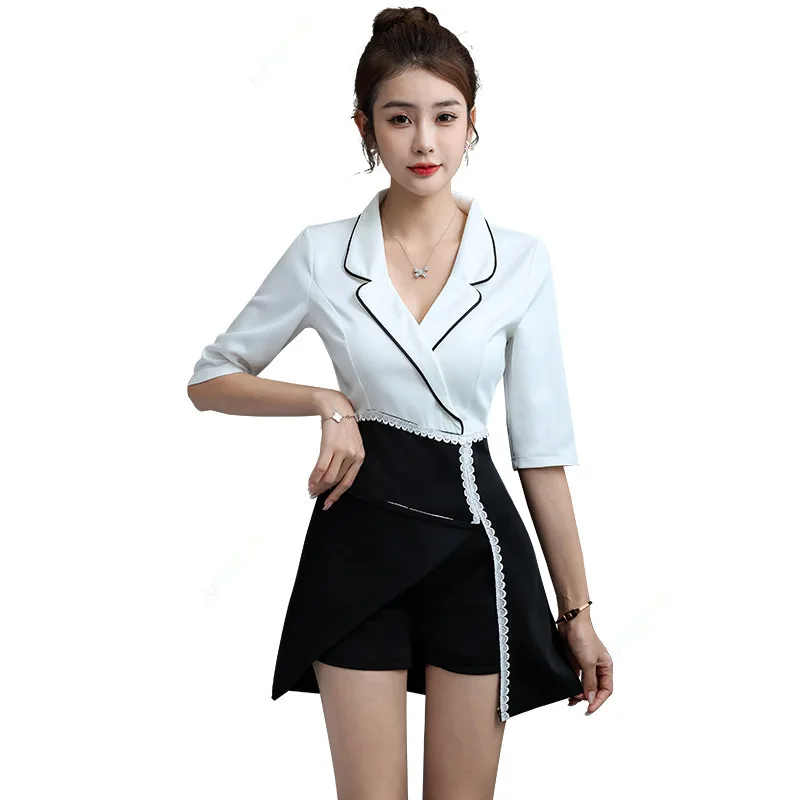 Beauty Salon Spa Uniform for Woman Sexy Restaurant Waiter Clothes Esthetic Desk Hotel Massage Nail Beautician Cafe Work Outfit