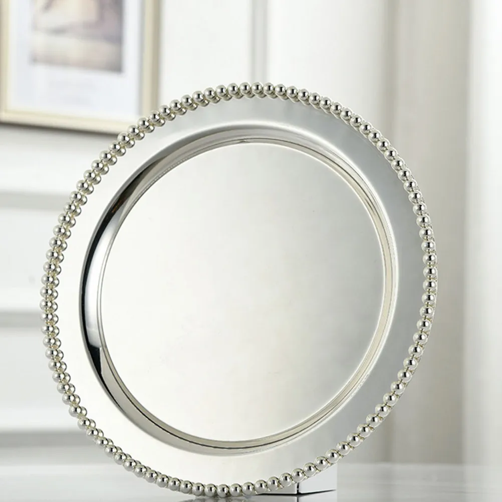 

Round Jewelry Tray for Earrings Rings Necklaces Desktop Decor Smooth Surface Elegant Trinket Dish Luxury Ring Holder Jewelry