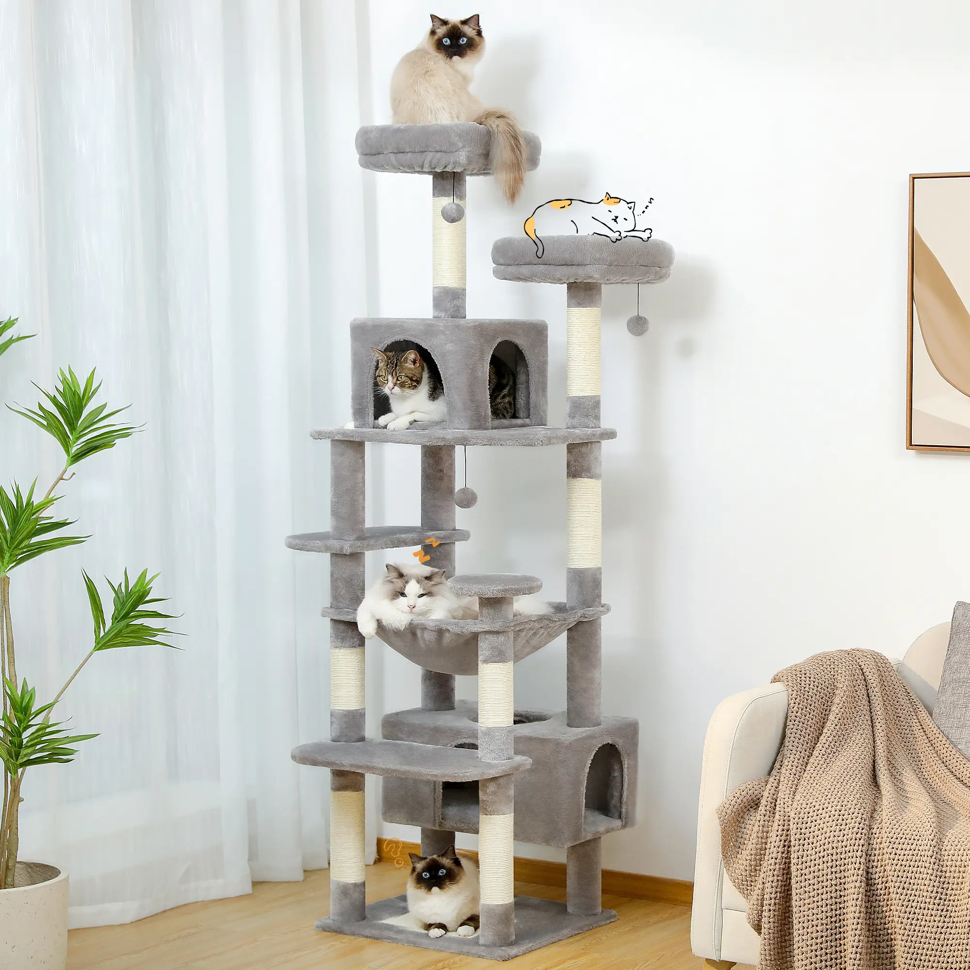 Large Multi-Level Cat Tree Tower