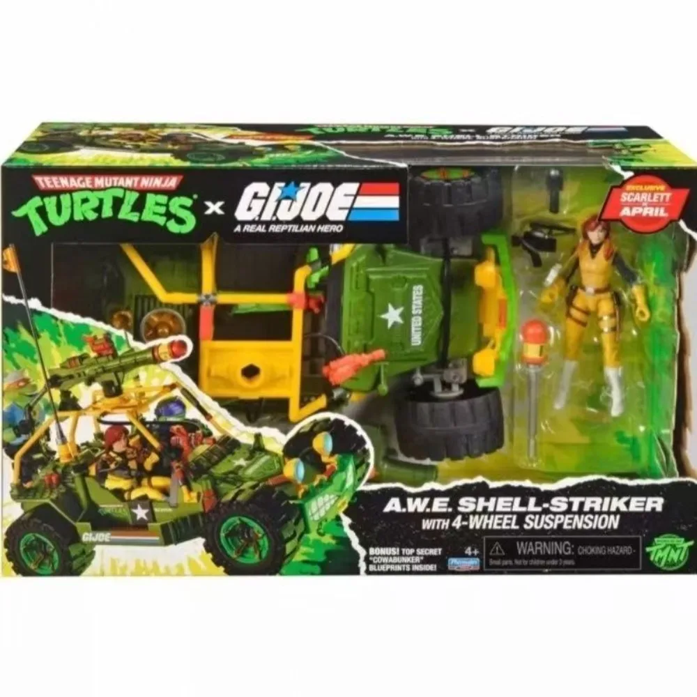 Черепашки-ниндзя x GIJOE A.W.E. Игровая фигурка Shell-Striker Off-Road Vehicle Scarlett April, подарок