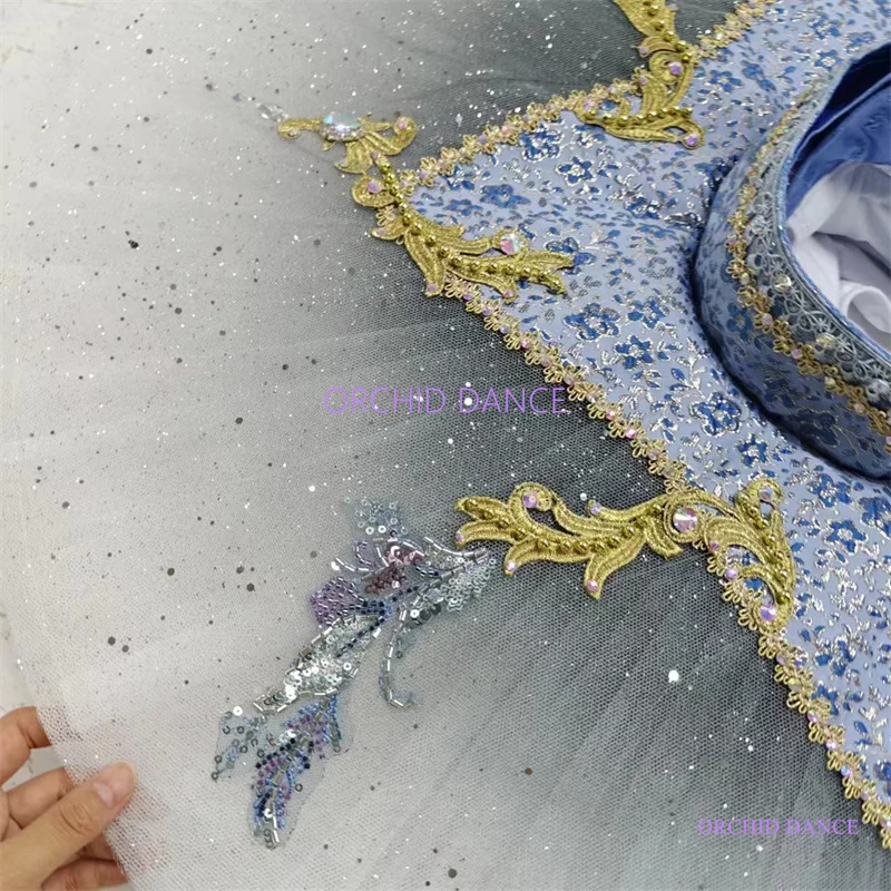 المهنية عالية الجودة 12 طبقات حجم مخصص للأطفال الفتيات الكبار أداء ارتداء الفضة الجنية رمادي الباليه توتو ازياء