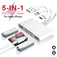 5 In 1 USB Type C Docking Station For iPhone 15 14 13 12 Pro Max OTG Flash Drive For iPad Macbook Laptop Xiaomi Samsung Adapter