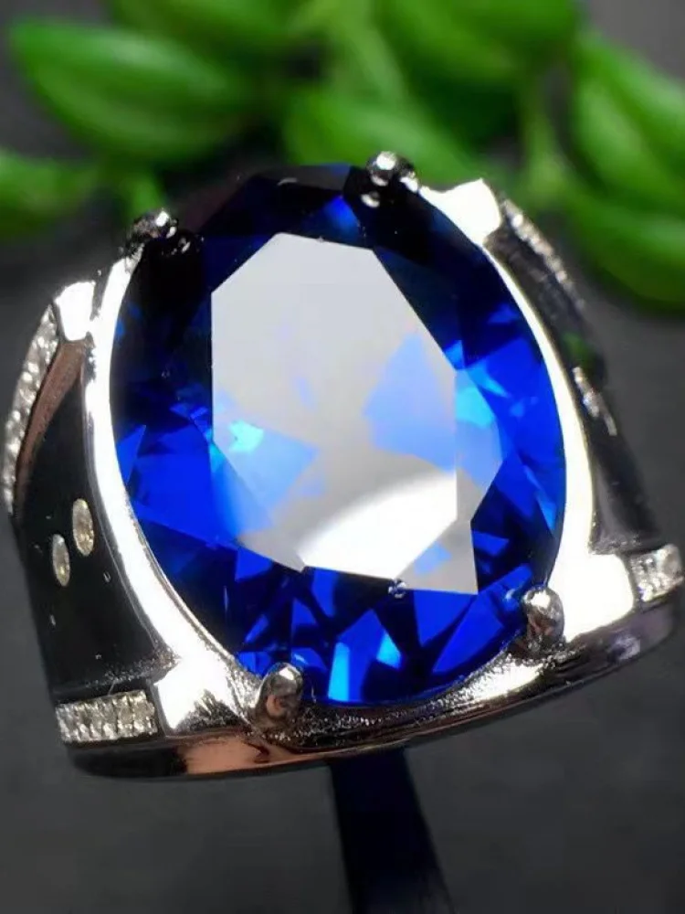 

Мужское кольцо Dominant Sle Blue Corower с цирконием, регулируемое, роскошное ювелирное изделие для повседневной носки, без гравировки, круглое...