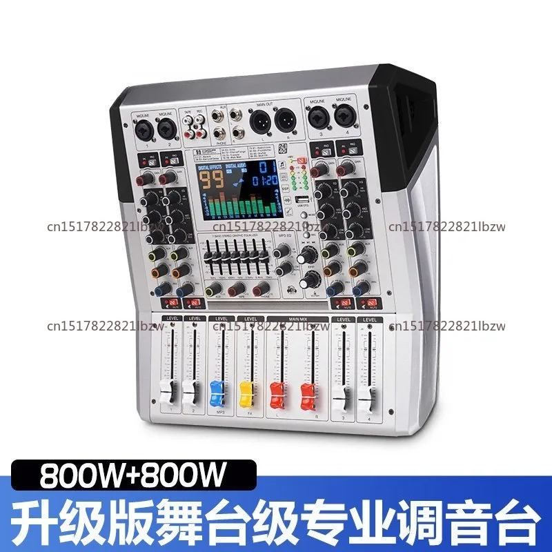 High Power Home Stage Performance Reverb Professional Mixer with Built-in Amplifier, Bluetooth USB Audio Kit