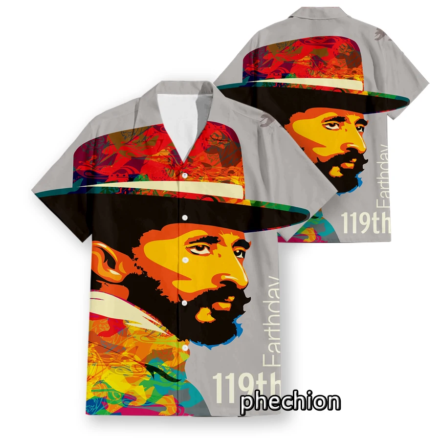 

Phechion Hawaiian Short Sleeve Men's Shirt HAILE SELASSIE I 3D Printed Casual Shirts Fashion Men Tops W14