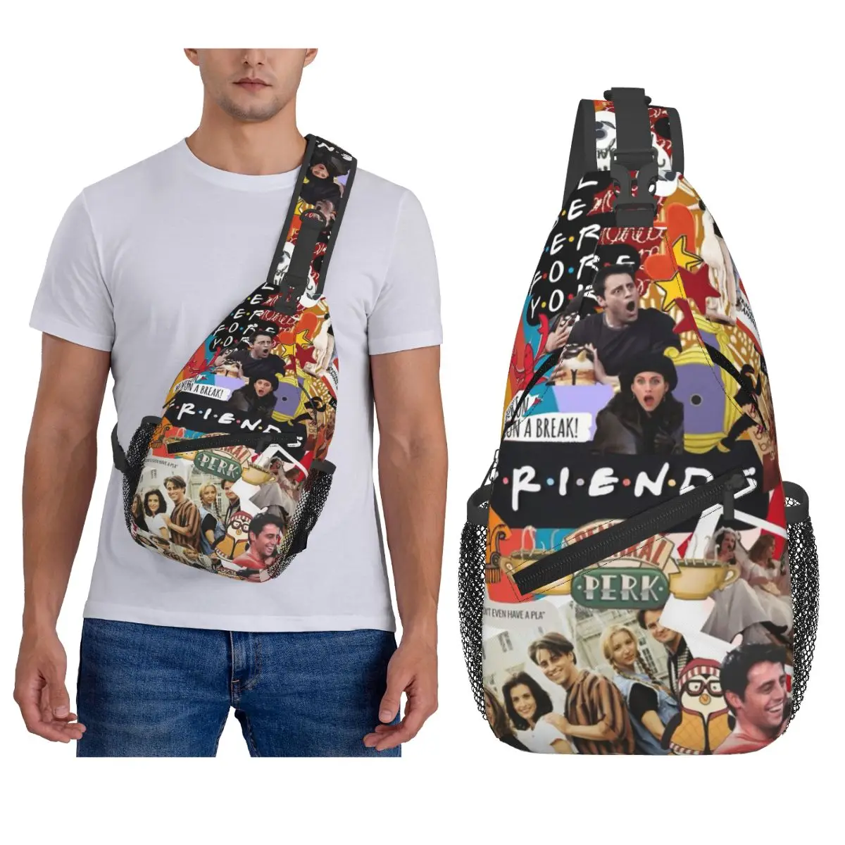 

Винтажная нагрудная сумка с символом друзей, мужской рюкзак через плечо на слинге, нагрудная сумка, дорожный походный рюкзак, сумка на плечо