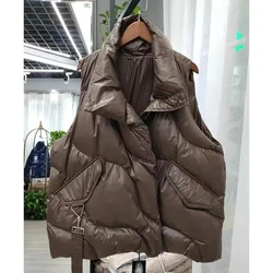 Chaleco de algodón para mujer, abrigo, chaqueta de otoño e invierno, chaleco sin mangas a la moda, Parkas acolchadas de algodón, chalecos acolchados, chaleco