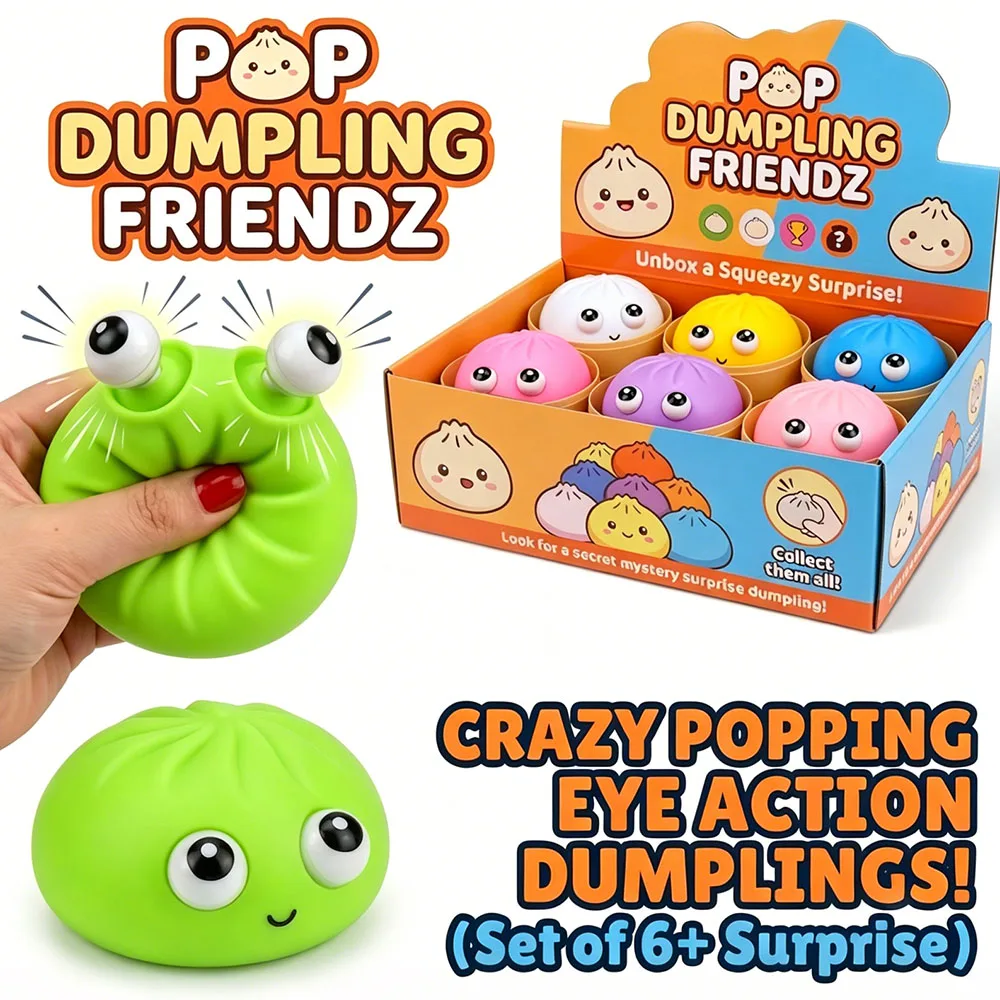 Kawaii Unicorn Bao Bun Squishy Steamer Mystery Box Eye Popping Jelly Beads Fake Food Aesthetic Desk Decor Surprise Gift