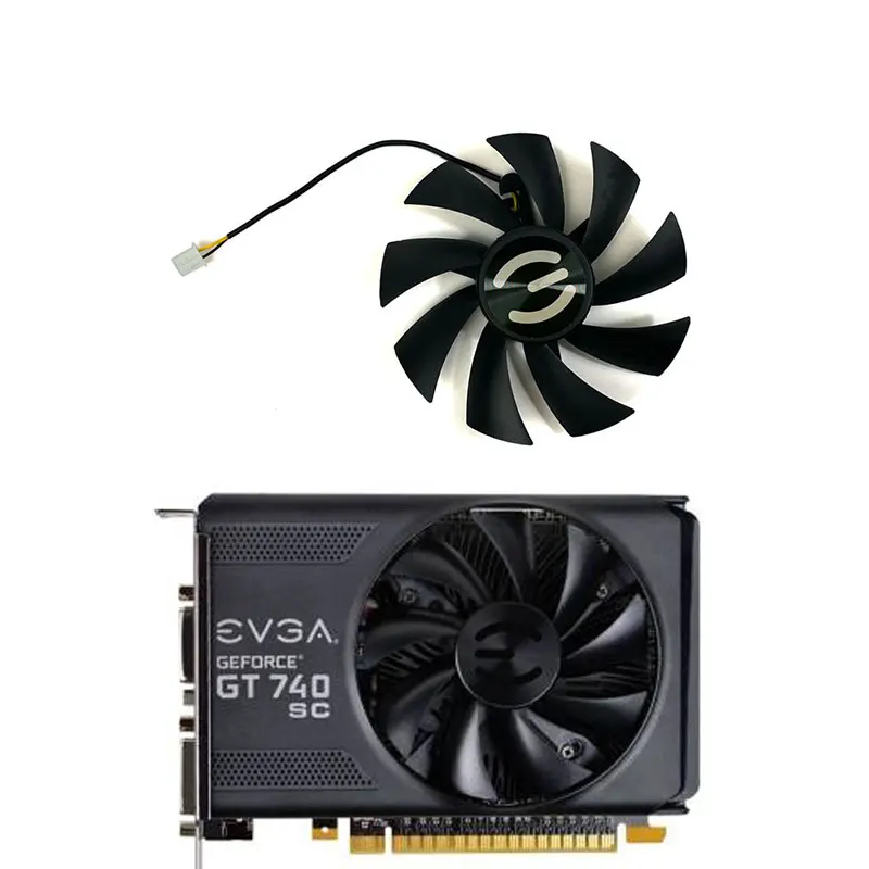 

Вентилятор для видеокарты EVGA Georgia GTX 740 750 750ti 1050 1050 Ti, 87 мм