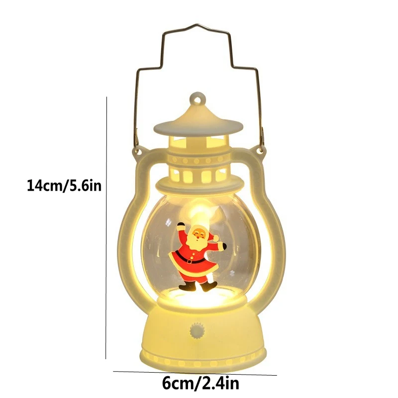 2024New Year Lamp Decor Christmas Portable Lantern Santa Claus Xmas Tree Wind Lights Pendant Navidad Christmas Home Decoration