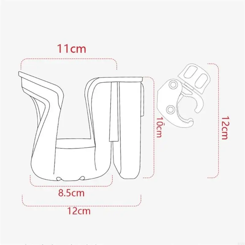R66D عربة كأس حامل الهاتف يدفع باليدين شرب حامل عربة كوب الهاتف كليب البلاستيك