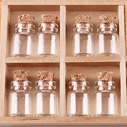 Mini Clear Glass Bottles with Cork Stoppers Transparent DIY Art Craft Message Bottle Empty Wishing Bottles Wedding Party Decor