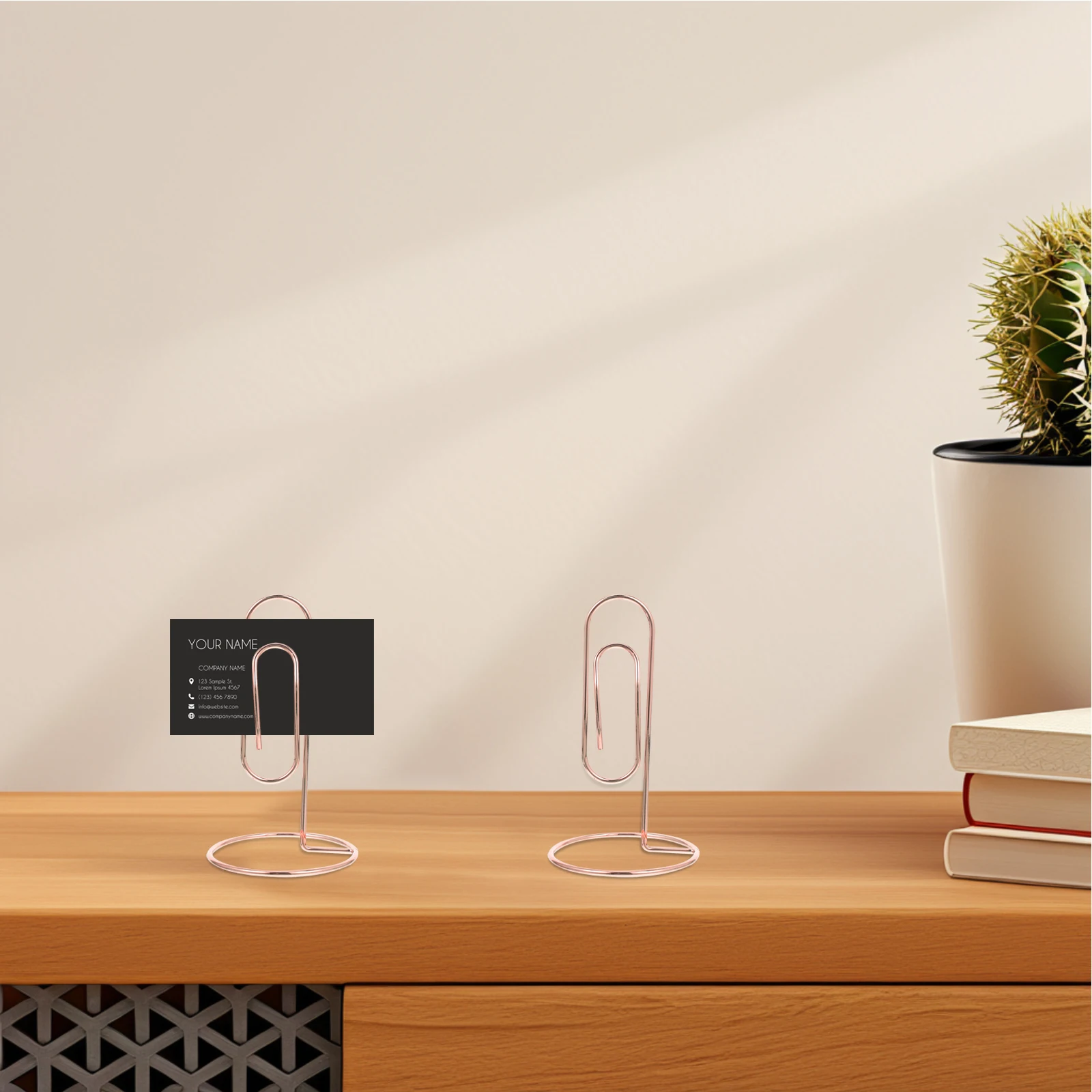 

Metal Business Card Holder Place Holders Desk Rose Gold Iron Table Photo Clip Office
