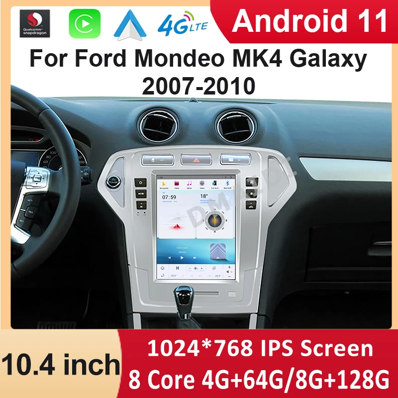 

10.4 Inch Snapdragon Android 11 Car Radio For Ford Mondeo MK4 Gaxaly 2007 - 2010 GPS Multimedia Video Player Carplay Auto Stereo