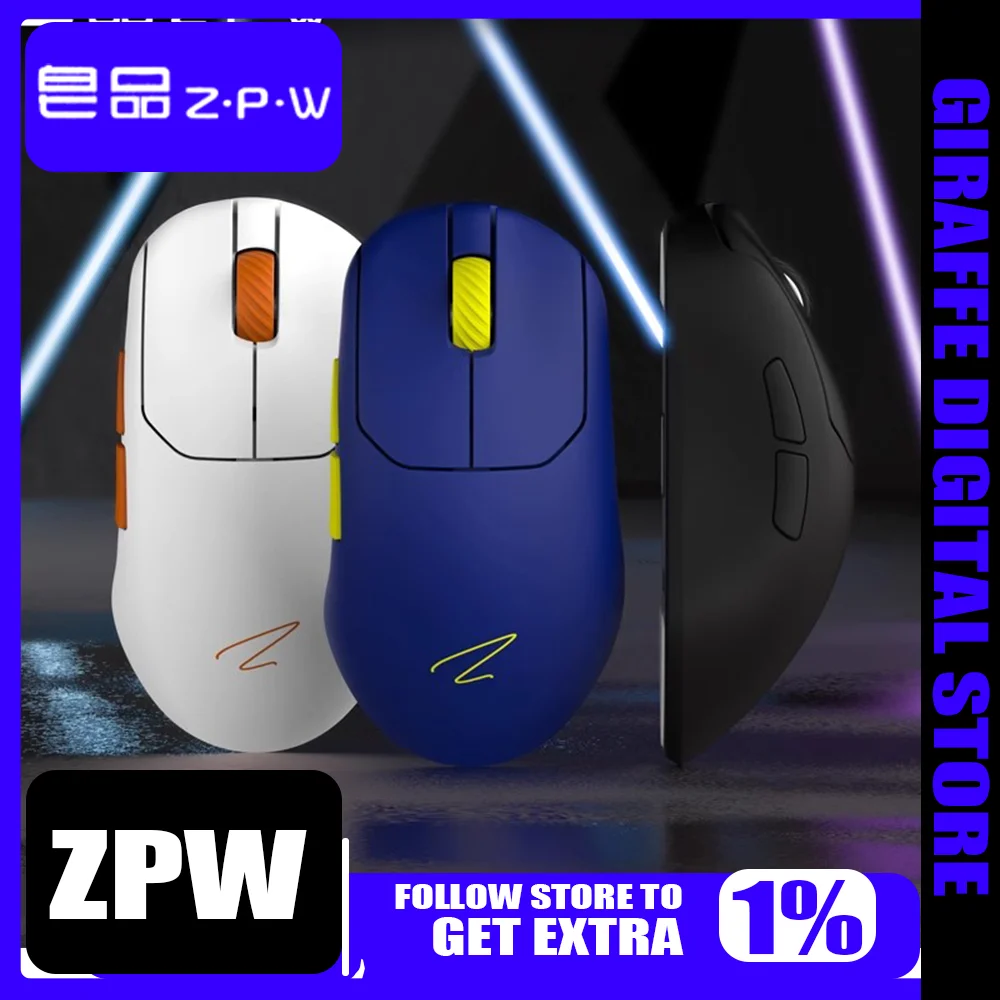 

Zaopin ZPW Wireless Mouse Nordic52820 Chip PAW3395 Three-mode 8K Ergonomic Lightweight Mouse 26000DPI Gaming Office Mouse