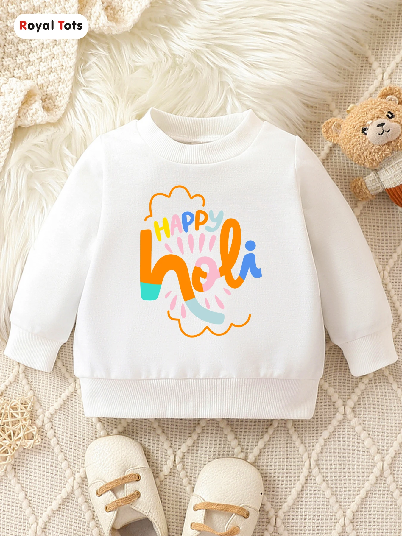 Autumn And Winter Baby Girl Round Neck Long Sleeved Casual Cute Cartoon Hoodie Suitable For Ages 1-2