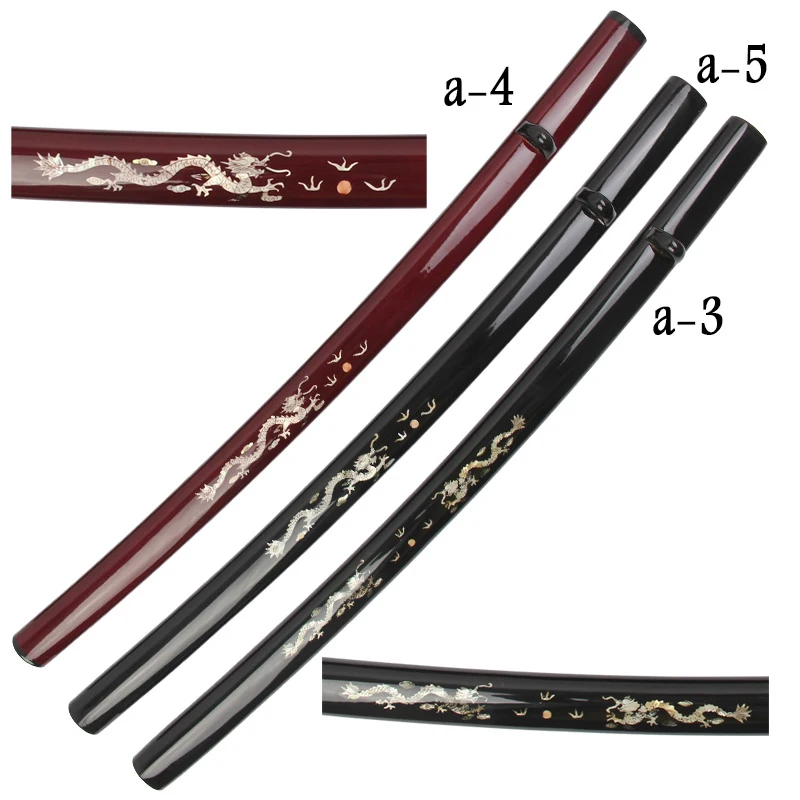 

Saya-Japanese Sword Katana Scabbard, Inlaid Genuine Shells,UV Printing Pattern, Wooden Sheath,76CM Length, Black, Red,Can Custom