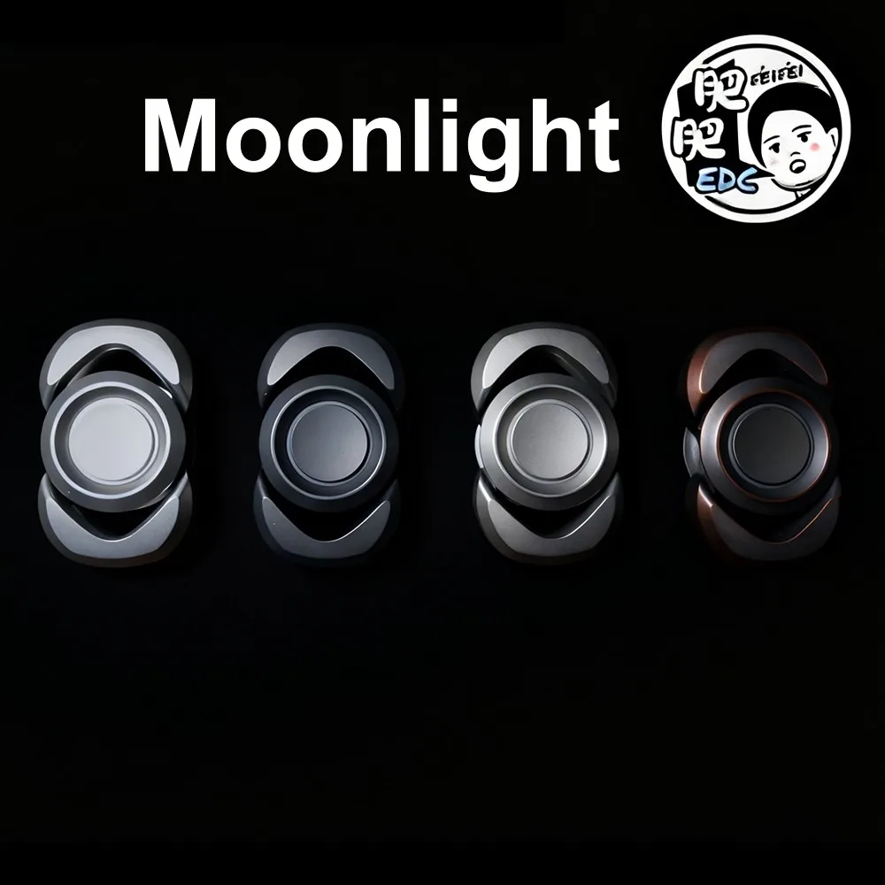 FeiFei EDC Moonlight Fidget Spinner Two-Bladed Fidget Spinner Fidget Toys Adults Metal Anxiety Relief Gadgets Original Designs