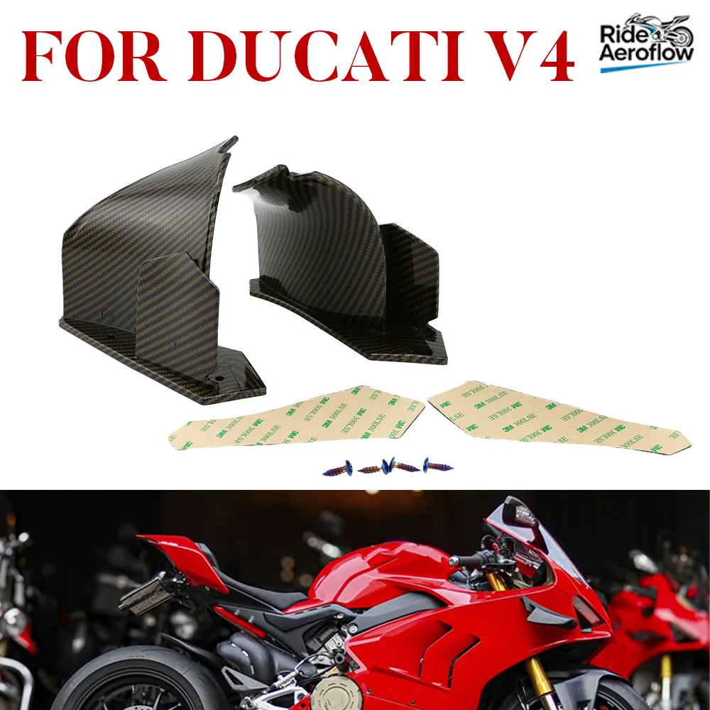 Motorcycle Rear Tail Spoiler Fixed Wing Fairing Winglet For DUCATI Panigale V2 V4 V4S V4R 2018 2019 2020 2021 2022