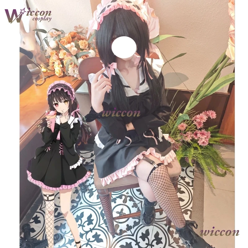 

vzfjz/ DATE A LIVE Куроми Токисаки Готическая Лолита Полный косплей-костюм «Путешественница во времени» Аниме-айдол Джираи Кей Хэллоуинская вечеринка Девушка Сладкая образница