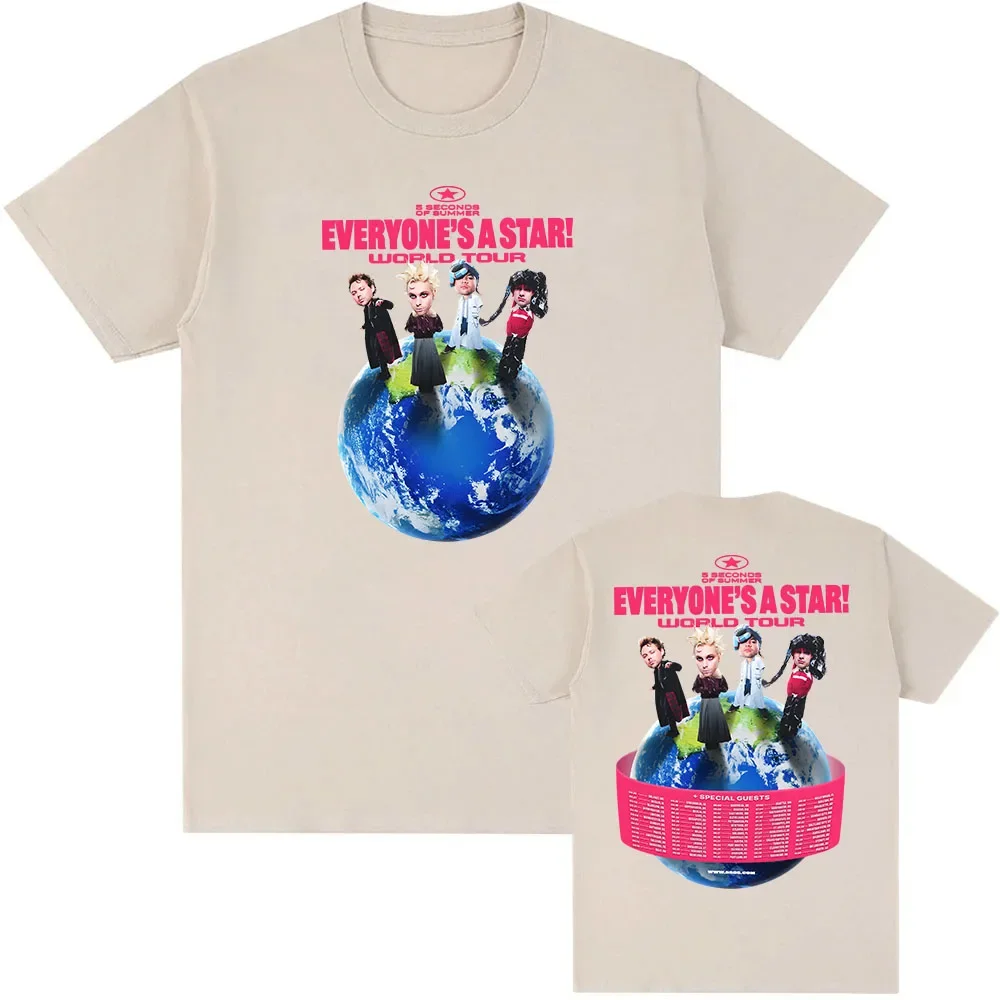 الجميع جولة عالم النجوم 2026 بلايز 5 ثوان من الصيف الفرقة موضة تي شيرت القطن س الرقبة الرجال/النساء تيز الملابس الجرافيك