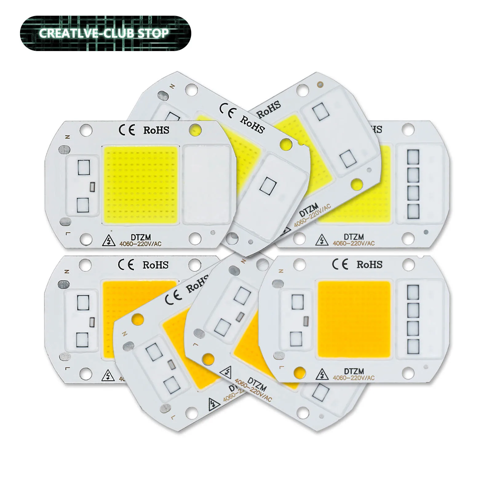 

LED COB Lamp Bead 5W 10W 20W 30W 50W AC 220V Smart IC No Need Driver Matrix For DIY Flood Light Led Bulb Spotlight Chip Lamp