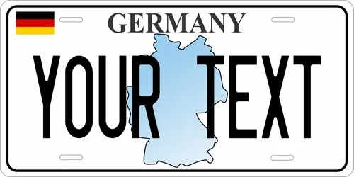 Germany Map License Plate Personalized Car Auto Bike Motorcycle Custom Tag Aluminum
